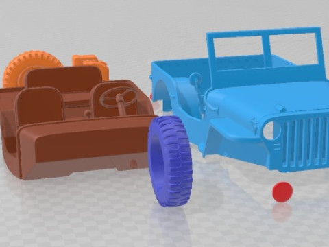 Jeep Willys MB Printable Car 3D 프린트 모델