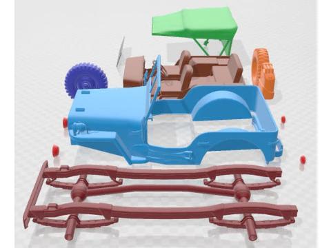 Jeep Willys MB Printable Car 3D Print Model