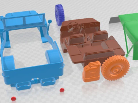 Jeep Willys MB Printable Car 3D Print Model