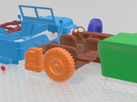 Jeep Willys MB Printable Car 3D 프린트 모델