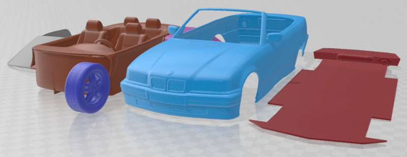 Series 3 E36 Cabrio 1994 Printable Car 3D-printmodel .c4d .max .obj .3ds .fbx .stl .blend 