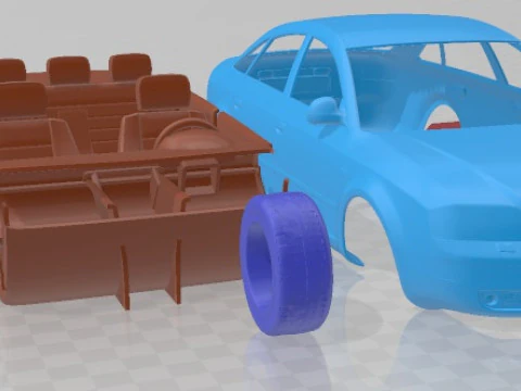 Audi A6 Sedan 1997 Printable Car 3D Print Model