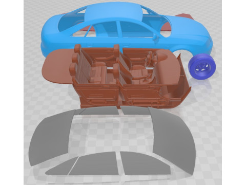 Audi A6 Sedan 1997 Printable Car 3D Druckmodell