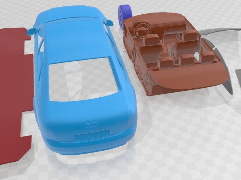 Audi A6 Sedan 1997 Printable Car 3D Druckmodell