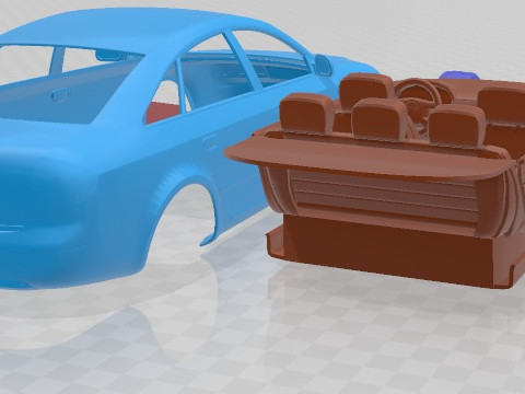 Audi A6 Sedan 1997 Printable Car 3D Druckmodell