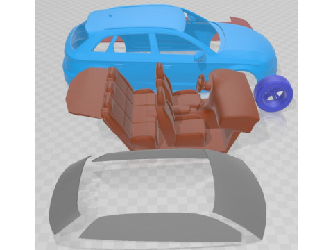Audi A3 5 Doors S Line 2014 Printable Car Modèles 3D en vedette