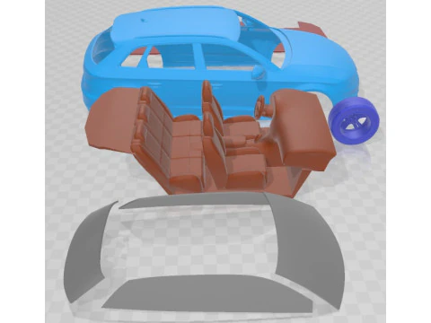 Audi A3 5 Doors S Line 2014 Printable Car 3D Print Model