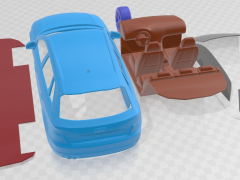 Audi A3 5 Doors S Line 2014 Printable Car Modèles 3D en vedette