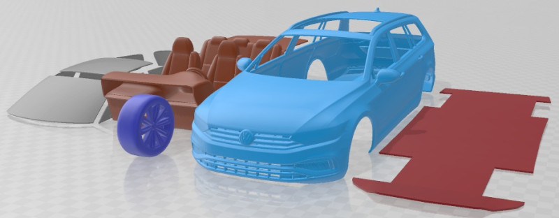 Volkswagen Passat Variant 2020 Printable Car Modelo de Impressão 3D .c4d .max .obj .3ds .fbx .stl .blend 