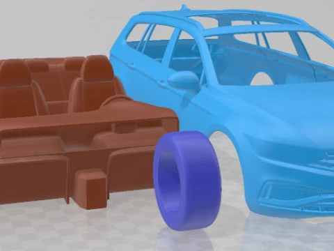 Volkswagen Passat Variant 2020 Printable Car 3D Print Model
