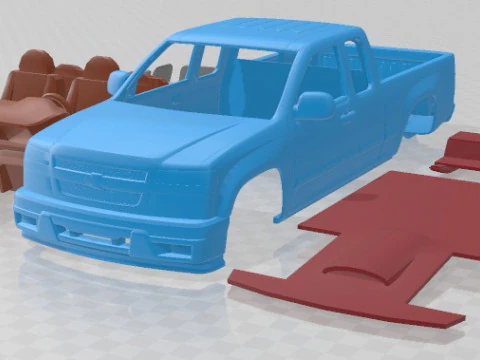 Voiture imprimable &agrave; cabine allong&eacute;e Chevrolet Colorado Modèles 3D en vedette