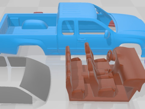Chevrolet Colorado Extended Cab Printable Car 3D Baskı Modeli