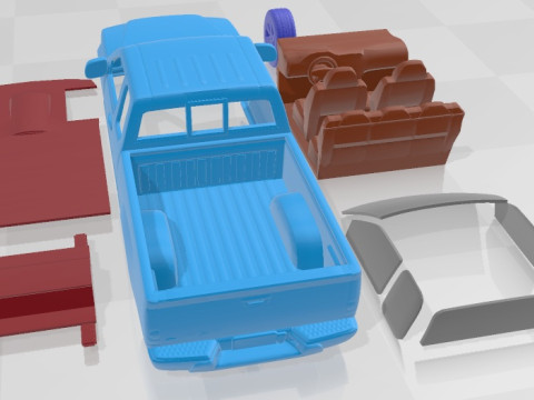 Chevrolet Colorado Extended Cab Printable Car 3D Baskı Modeli