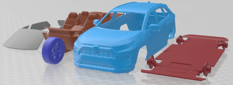 Toyota Rav4 2019 Printable Car 3D Print Model .c4d .max .obj .3ds .fbx .stl .blend 