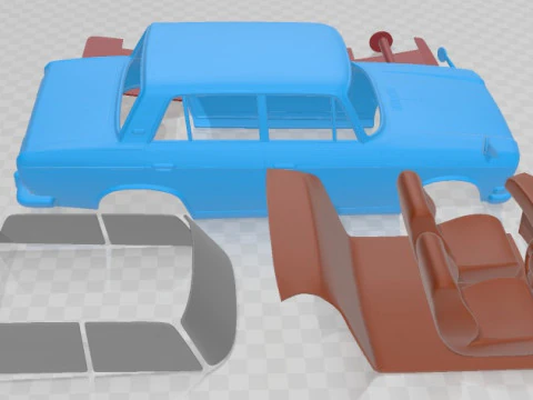 Mitsubishi Colt 1500 Sedan 1965 Printable Car 3D Print Model