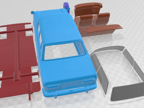 Mitsubishi Colt 1500 Sedan 1965 Printable Car 3D Print Model