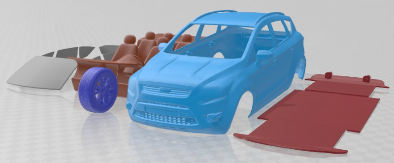 Kuga 2012 Printable Car 3D 打印模型 .c4d .max .obj .3ds .fbx .stl .blend 