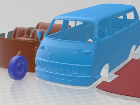 Mitsubishi Delica 1974 Printable Van 3D Print Model