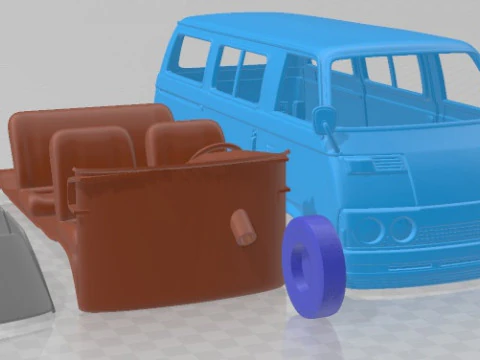 Mitsubishi Delica 1974 Printable Van 3D Print Model