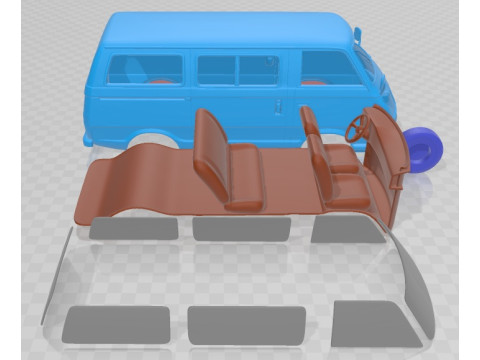 Mitsubishi Delica 1974 Printable Van 3D Baskı Modeli
