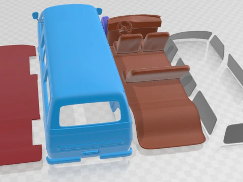 Mitsubishi Delica 1974 Printable Van 3D Print Model