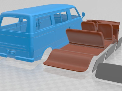 Mitsubishi Delica 1974 Printable Van 3D Baskı Modeli
