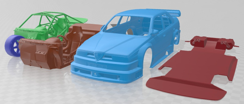 Alfa Romeo 155 V6 TI Printable Car 3D Baskı Modeli .c4d .max .obj .3ds .fbx .stl .blend 