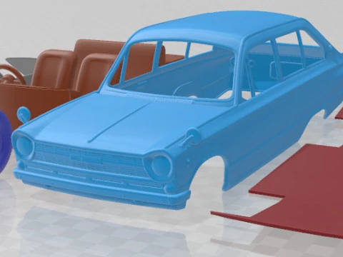 三菱 コルト 1000F 1966 印刷可能な車 3Dプリントモデル