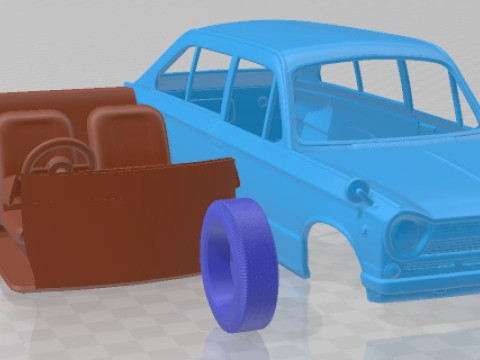 Mitsubishi Colt 1000F 1966 Printable Car Modello di stampa 3D