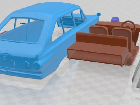 Mitsubishi Colt 1000F 1966 Printable Car Modello di stampa 3D