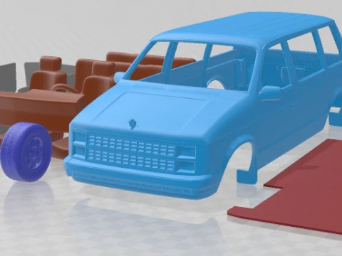 Dodge Caravan 1984 Printable Car 3D Print Model
