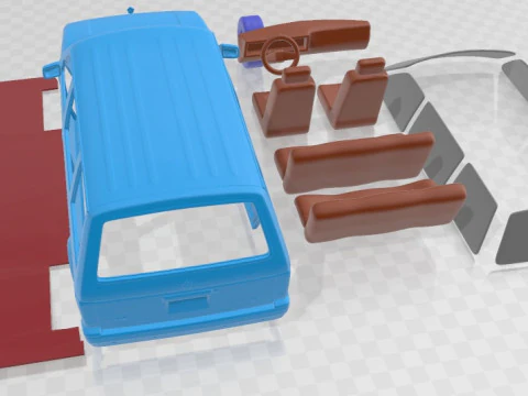 Dodge Caravan 1984 Printable Car 3D Print Model