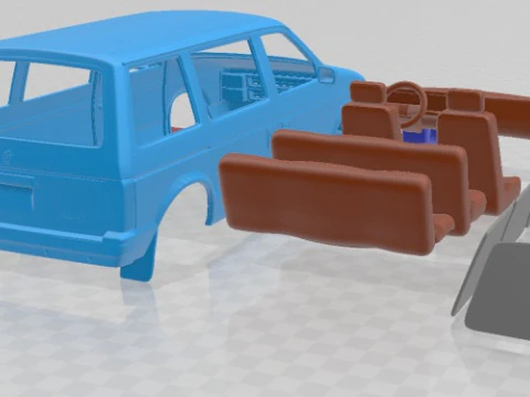 Dodge Caravan 1984 Printable Car 3D Print Model