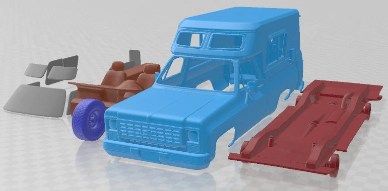 Chevrolet Blazer Chalet 1976 Printable Car 3D Print Model .c4d .max .obj .3ds .fbx .stl .blend 