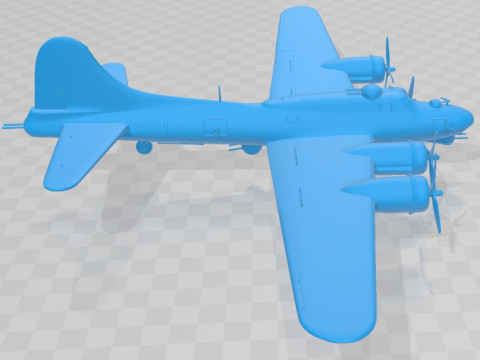 Boeing B 17 Super Fortress Bomber Printable Airplane Modèles 3D en vedette