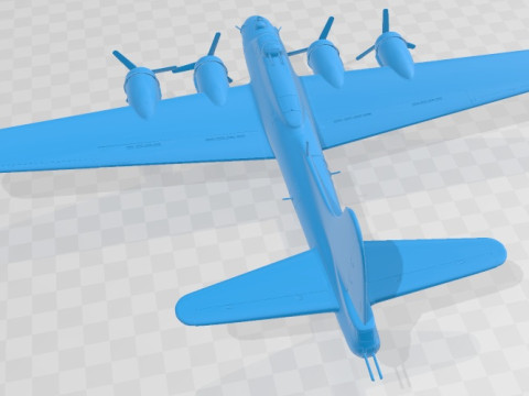 Boeing B 17 Super Fortress Bomber Printable Airplane Modèles 3D en vedette