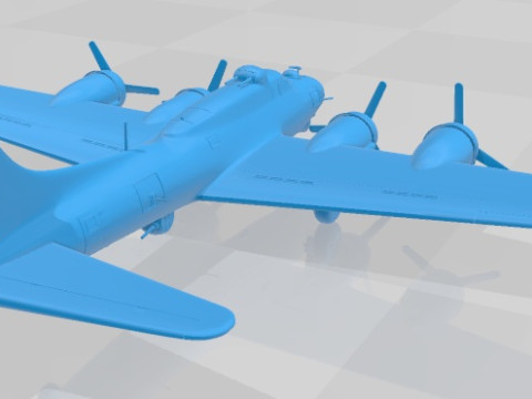 Boeing B 17 Super Fortress Bomber Printable Airplane Modèles 3D en vedette