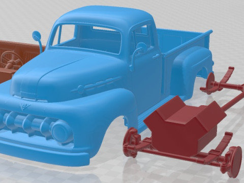 F 1 Pickup 1952 Printable Car 3D 프린트 모델