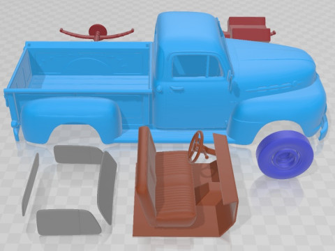 F 1 Pickup 1952 Printable Car 3D-Druckmodell