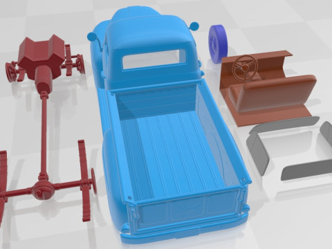 F 1 Pickup 1952 Printable Car 3D-Druckmodell