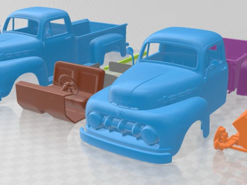 F 1 Pickup 1952 Printable Car 3D Print Model