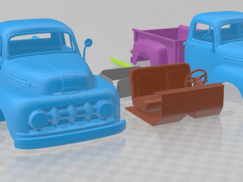 F 1 Pickup 1952 Printable Car 3D Print Model