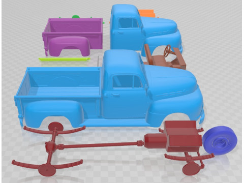 F 1 Pickup 1952 Printable Car 3D Принт Модель