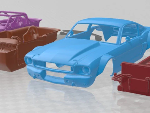 Mustang 65 Wide Body Printable Car 3D Print Model