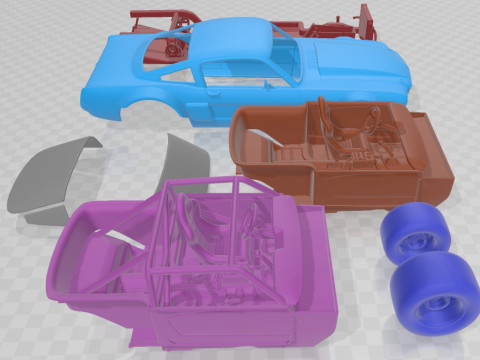 Mustang 65 Wide Body Printable Car Modelo de Impressão 3D