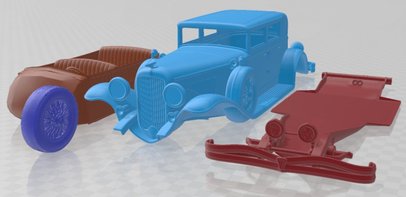 Duesenberg J 232 Sedan 1930 Printable Car Modello di stampa 3D .c4d .max .obj .3ds .fbx .stl .blend 