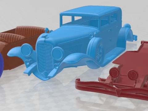 Duesenberg J 232 Sedan 1930 Printable Car 3D Print Model
