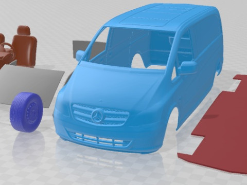 Mercedes Vito 2010 Panel Van Printable Model Cetak 3D