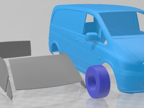 Mercedes Vito 2010 Panel Van Printable Modèles 3D en vedette
