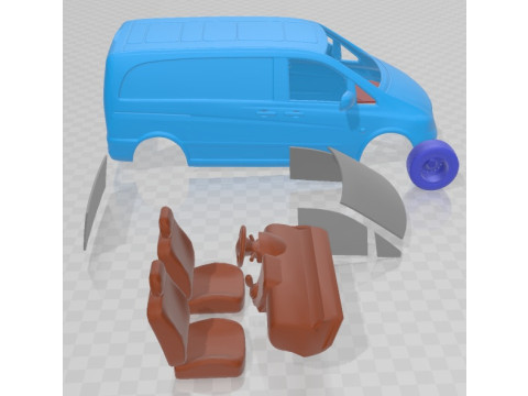 Mercedes Vito 2010 Panel Van Printable Modèles 3D en vedette